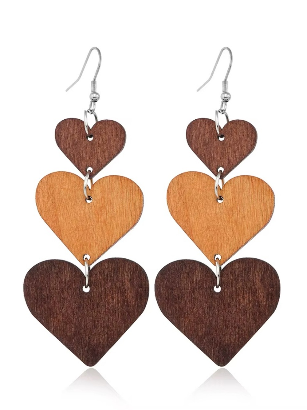 NWT Anneliese Wooden Heart Dangle Earrings